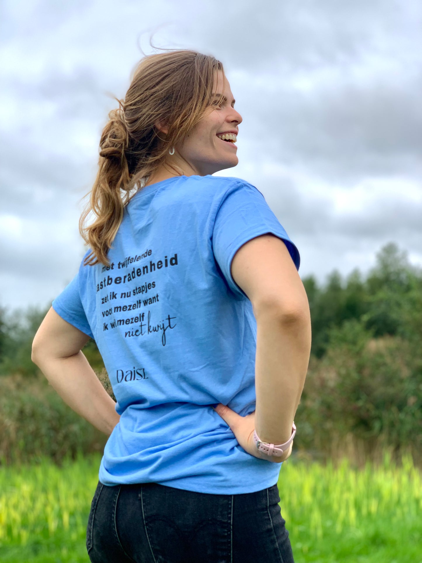 Twijfelend Vastberaden T-Shirt Blauw